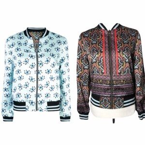 Alice + Olivia Lonnie Reversible Bomber Jacket size Small.